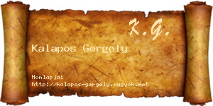 Kalapos Gergely névjegykártya